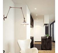 BLOOHK Applique da parete vintage industriale con braccio girevole E26, lampada da lettura a braccio lungo regolabile cablata, per camera da letto, soggiorno, studio, cucina, isola, apparecchio di ill