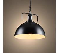 BLOOHK Lampada a sospensione a cupola in stile industriale, lampada a sospensione in metallo nero opaco, lampada da soffitto con catena regolabile da 39,4" per isola cucina, sala da pranzo, bar, caffe