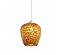 BLOOHK Lampada a sospensione in bambù intrecciato a mano, lampada a a cesto in rattan Boho