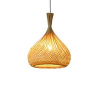 BLOOHK Lampada a sospensione in rattan di bambù intrecciato a mano, lampada a sospensione a cupola zen giapponese, lampada da soffitto in vimini naturale per sala da pranzo, camera da letto, attacco E