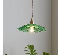 BLOOHK Lampada a sospensione in vetro Lotus, lampada da soffitto a vintage con volant