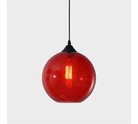 BLOOHK Lampada a sospensione moderna a forma di globo in vetro, lampada a sospensione minimalista industriale a forma di sfera con cavo regolabile, lampada da soffitto soffiata a mano per isola cucina