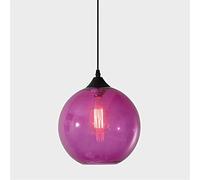BLOOHK Lampada a sospensione moderna a forma di globo in vetro, lampada a sospensione minimalista industriale a forma di sfera con cavo regolabile, lampada da soffitto soffiata a mano per isola cucina