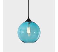BLOOHK Lampada a sospensione moderna a forma di globo in vetro, lampada a sospensione minimalista industriale a forma di sfera con cavo regolabile, lampada da soffitto soffiata a mano per isola cucina