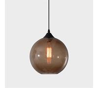 BLOOHK Lampada a sospensione moderna a forma di globo in vetro, lampada a sospensione minimalista industriale a forma di sfera con cavo regolabile, lampada da soffitto soffiata a mano per isola cucina