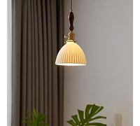 BLOOHK Lampada a sospensione vintage, lampada da soffitto regolabile da 30 cm con paralume plissettato, cavo da 1,5 m, attacco E26/E27, stile industriale retrò per isola cucina, sala da pranzo, caffet