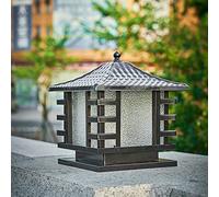 BLOOHK Lampada da Esterno a Lanterna, Lampada da Terra in Stile Giapponese, Impermeabile IP65, con Attacco E26/E27, per Giardino, Patio, cancello, vialetto, vialetto, terrazza.