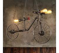 BLOOHK Lampadario a forma di bicicletta industriale a 3 luci, lampadario a sospensione in tubo di metallo in stile loft vintage, lampada da soffitto retrò creativa per sala da pranzo, bar, caffetteria