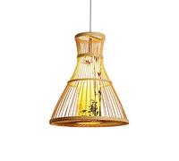 BLOOHK Lampadario a sospensione in bambù intrecciato fatto a mano, lampadario in stile asiatico vintage per sala da pranzo, lampada da soffitto in rattan naturale per isola cucina, sala da tè, ristora