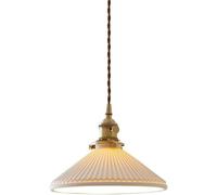 BLOOHK Lampadario a Sospensione in Ottone Vintage da Fattoria, lampadario a Sospensione in Ceramica nordica, lampadario a Sospensione Moderno E26 for Sala da Pranzo, Isola della Cucina, Armadio