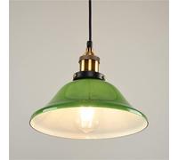 BLOOHK Lampadario a Sospensione in Vetro Verde Industriale Vintage, lampadario a Sospensione in Stile Americano Moderno, Lampada da soffitto di Lusso Nordic Light E26 for Isola Cucina(25CM*19CM)