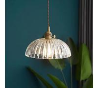 BLOOHK Lampadario a Sospensione Moderno e Minimalista Americano, lampadario a Sospensione in Vetro a Forma di Ciotola, Lampada a Sospensione Creativa for ristoranti, balconi e Bar.