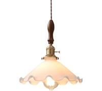 BLOOHK Lampadario Moderno e Minimalista in Vetro con Fiori, lampadario Nordico in Metallo E27, lampadario a soffitto con Testa Singola for Isola Cucina, Sala da Pranzo Ristorante