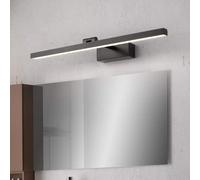 BLOOHK Moderna lampada da toeletta a LED nera opaca, luce lineare regolabile for quadri for decorazioni parete, frontale minimalista for specchio bagno(3000K,80CM)