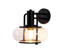 BLOOHK Moderno applique da parete for esterni in stile rustico, luce for portico esterno nero opaco con paralume in vetro seminato, lanterna nautica for montaggio a for ingresso, patio, garage