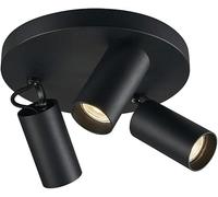 BLOOHK Moderno faretto da soffitto orientabile a 3 luci, GU10, Illuminazione da soffitto Semplice a Filo for Cucina, Camera da Letto e Ufficio.(Dark)