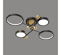 BLOOHK Plafoniera moderna a semi-incasso a LED, telecomando dimmerabile for lampadario vicino alla lampada da soffitto for camera letto, soggiorno, cucina e ufficio(Dark,4-Lights)