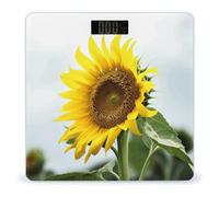 Bloom - Bilancia da bagno a forma di girasole con accensione e spegnimento automatico, display LCD retroilluminato, bilancia digitale quadrata con angoli arrotondati, bilancia da bagno per la casa e