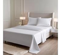 BLOOM BLENDS Set di lenzuola di lusso in 100% cotone egiziano, 200 fili, lenzuolo con angoli profondi 40 cm, lenzuolo piano e federa/e 50 x 75 cm, per letto singolo, matrimoniale, king e super king