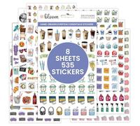 bloom daily planners Adesivi disegnati a mano Everyday Essentials Planner (490+ adesivi) - Confezione assortita in stile vintage per decorazione, pianificazione, scrapbooking