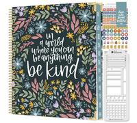 bloom daily planners Hardcover Planner 2027 (21,6 x 27,9 cm) da gennaio a dicembre 2027, agenda per obiettivi da donna, agenda mensile e settimanale ispiratrice con stencil - Be Kind