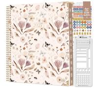 bloom daily planners Hardcover Planner 2027 (21,6 x 27,9 cm) da gennaio a dicembre 2027, calendario da donna, agenda mensile e settimanale con stencil, motivo giardino delle farfalle