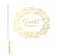 Bloom Daily Planners Libro degli Ospiti, Carta, Floreale Oro, 7" x 9"