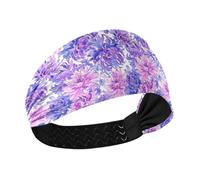 Bloom Fiore Crisantemo Avventura Lavanda Fasce per il Sudore di Raffreddamento per le Donne Fasce per Capelli Elastiche per Correre Corsa Bandas para el Cab