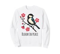 Bloom in Peace Uccello e Cherry Blossom Serenity Art Felpa