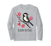 Bloom in Peace Uccello e Cherry Blossom Serenity Art Maglia a Manica