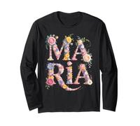 Bloom Nome Maria Cottagecore Ragazza Personalizzato Maglia a Manica