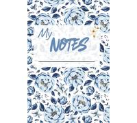 Bloom Notes: Grey Blue Floral Notebook: Minimalist Ruled Journal | 6 x 9 | 120 Pages