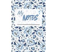 Bloom Notes: Grey Blue Floral Notebook: Minimalist Ruled Journal | 6 x 9 | 120 Pages