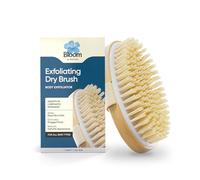 Bloom - Spazzola da bagno ovale esfoliante per il drenaggio linfatico e l'aspetto della cellulite, elimina le cellule morte della pelle e previene i peli incarniti, spazzola da bagno in legno con