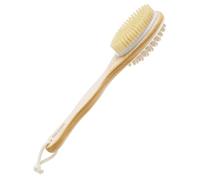 Bloom - Spazzola esfoliante da bagno a secco (1 spazzola), per drenaggio linfatico e aspetto cellulite, esfoliazione e depilazione incarnita, spazzola per il corpo in legno con setole naturali