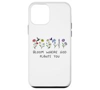 Bloom Where God Plants You Christian Bible Verse Scripture Custodia per iPhone 12 mini
