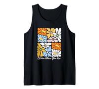 Bloom Where You Are Colorful BOHO Style Astratto Fiori Canotta