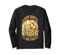 Bloom Where You Are Planted Design Vintage Floreale Maglia a Manica
