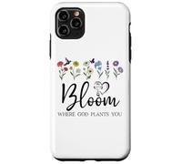 Bloom Where You Are Planted God Quote Bible Verse Christian Custodia per iPhone 11 Pro Max