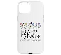 Bloom Where You Are Planted God Quote Bible Verse Christian Custodia per iPhone 15 Plus