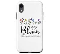 Bloom Where You Are Planted God Quote Bible Verse Christian Custodia per iPhone XR