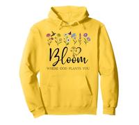 Bloom Where You Are Planted God Quote Bible Verse Christian Felpa con Cappuccio