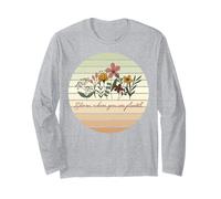 Bloom Where You Are Planted Retro Floral Boho 70s Estetica Maglia a Manica