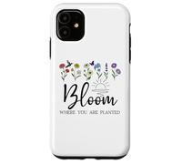 Bloom Where You Are Planted Wildflower Christian Bible Verse Custodia per iPhone 11