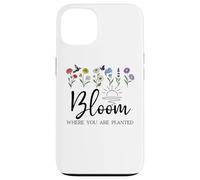 Bloom Where You Are Planted Wildflower Christian Bible Verse Custodia per iPhone 13