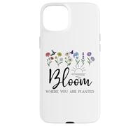 Bloom Where You Are Planted Wildflower Christian Bible Verse Custodia per iPhone 15 Plus