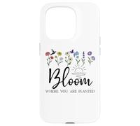 Bloom Where You Are Planted Wildflower Christian Bible Verse Custodia per iPhone 15 Pro