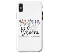 Bloom Where You Are Planted Wildflower Christian Bible Verse Custodia per iPhone X/XS