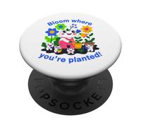 Bloom Where You're Planted - Simpatico design a forma di rana PopSockets PopGrip Adesivo
