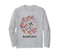 Bloom Wild Spring Bird Citazione Cherry Blossom Lover Flight Nat Maglia a Manica